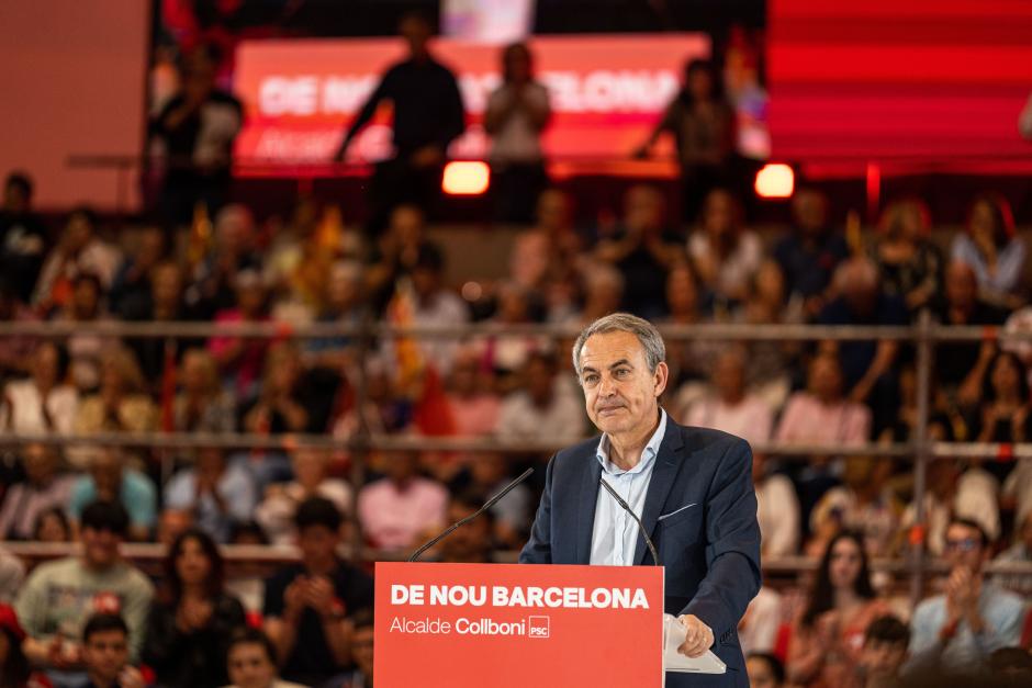 Jose Luis Rodriguez Zapatero during the final act of campaign for Mayor of Barcelona on 26 May 2023.