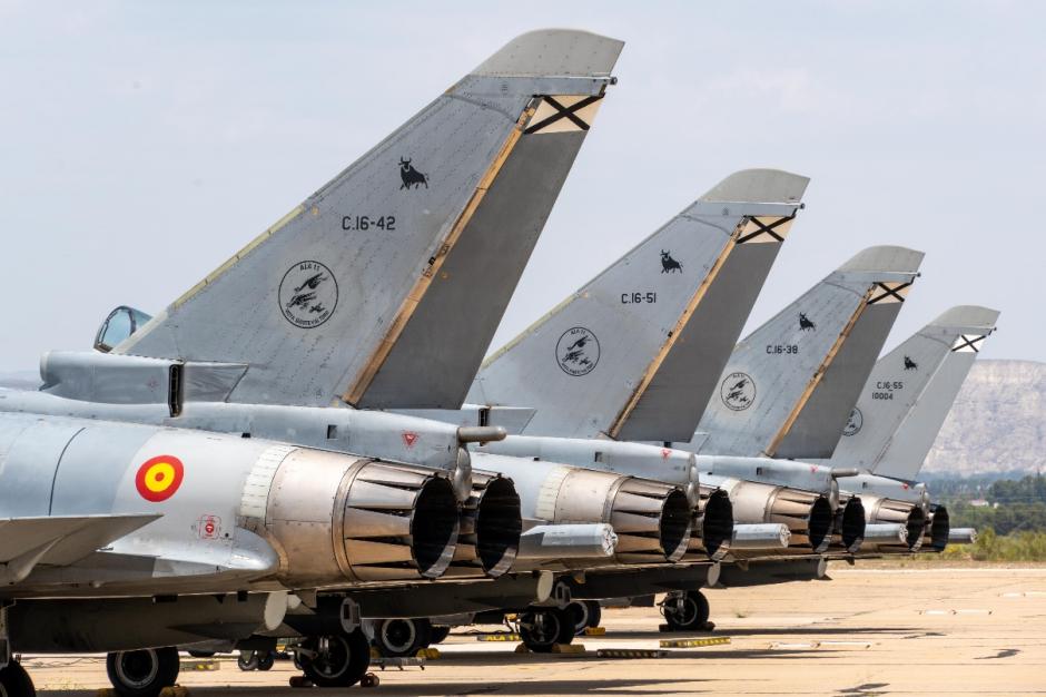 Eurofighter desplegados en la base aérea de Zaragoza durante el ejercicio Sirio 23