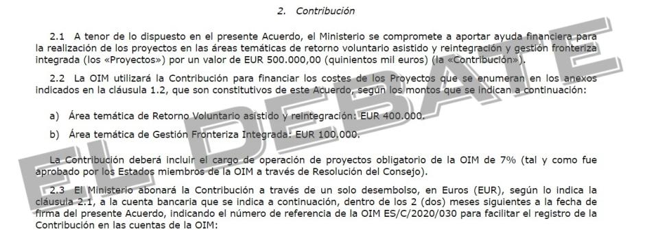 Acuerdo entre el Ministerio del Interior y OIM (II)