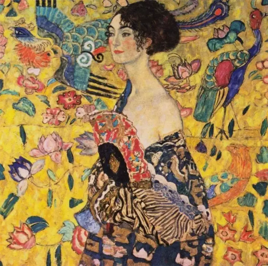 Dama con Abanico de Gustav Klimt