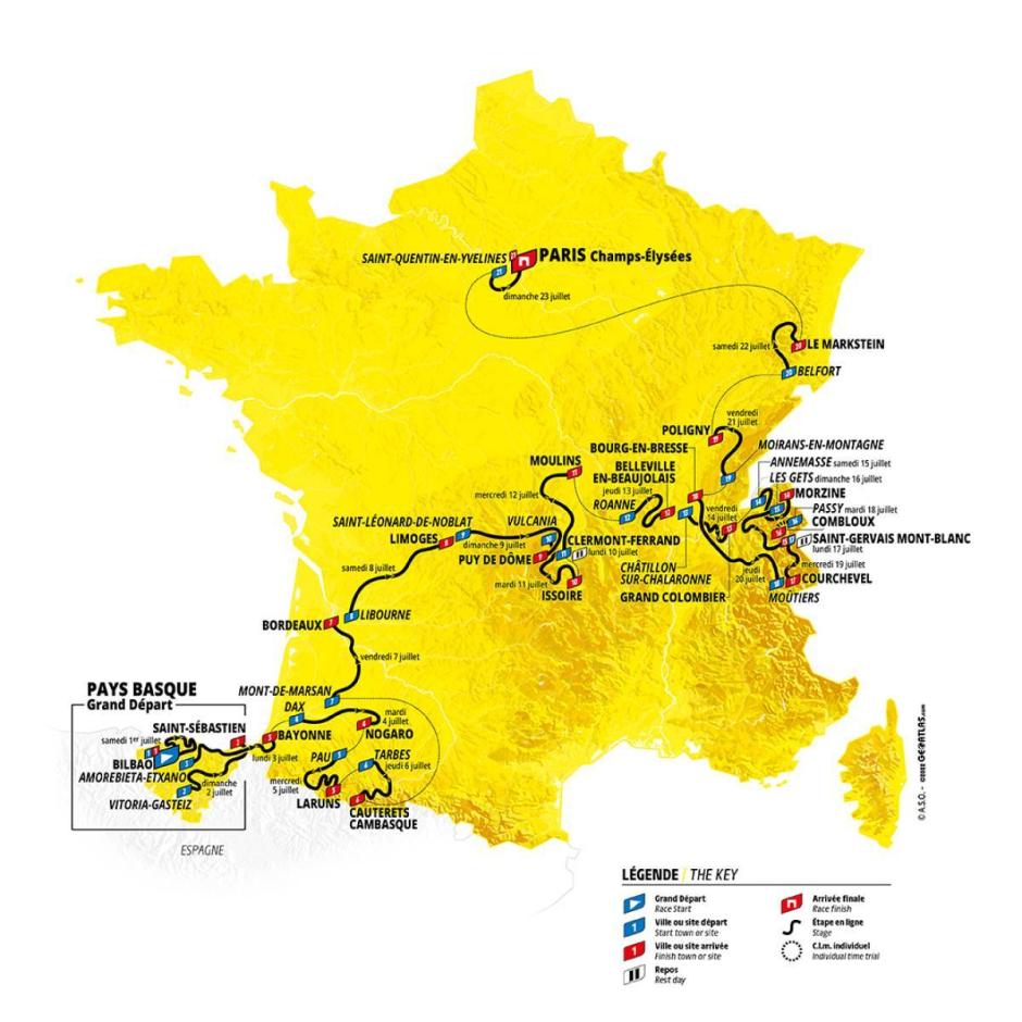 Recorrido del Tour de Francia 2023