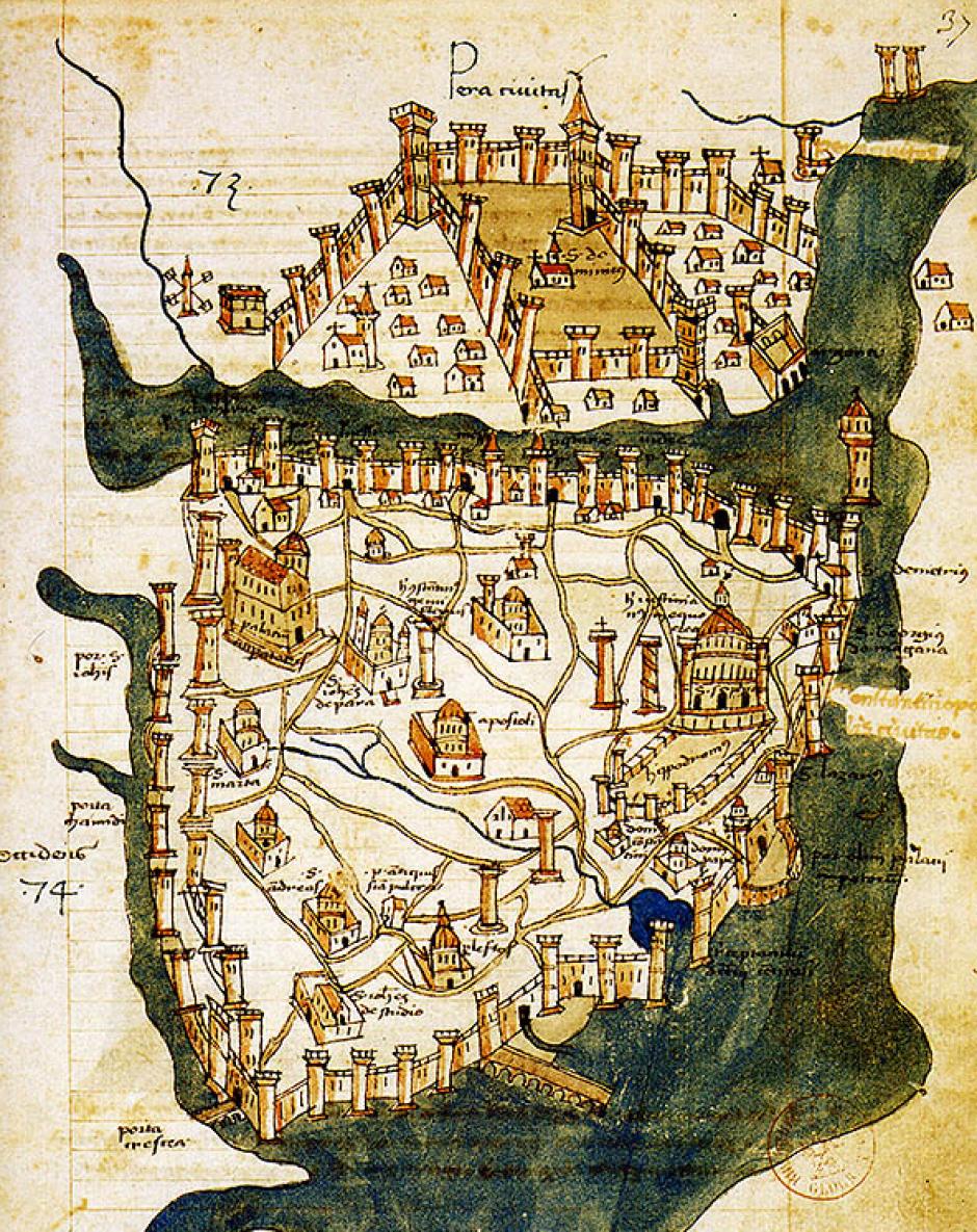 El mapa más antiguo de Constantinopla, obra de Cristoforo Buondelmonti, data de 1422