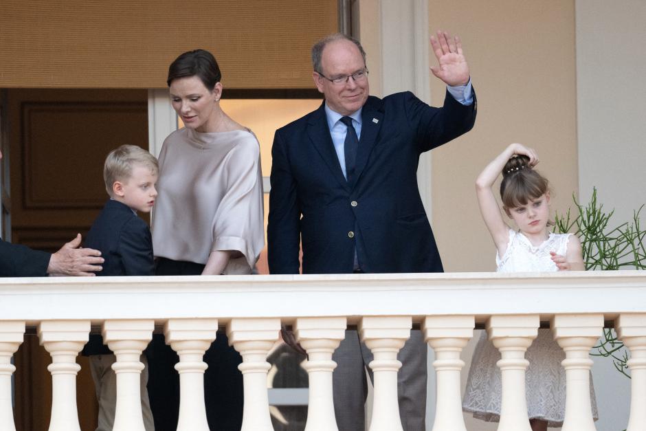 Prince Albert II of Monaco , Princess Charlene of Monaco, Prince Jacques of Monaco and Princess Gabriella of Monaco attend the Saint Jean Day ceremony in Monaco,