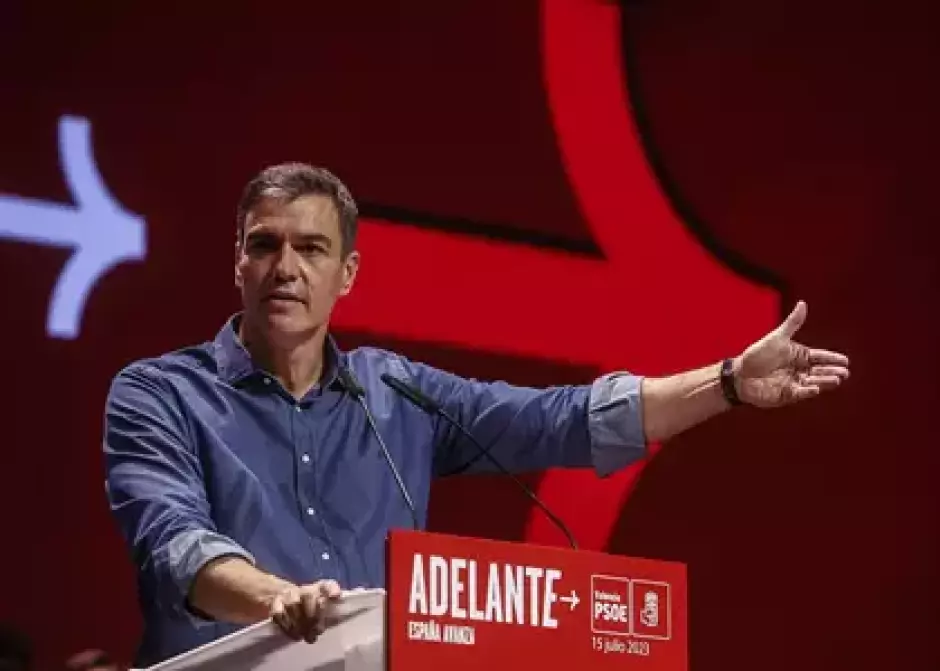 Pedro Sánchez, en un mitin del PSOE en Valencia.