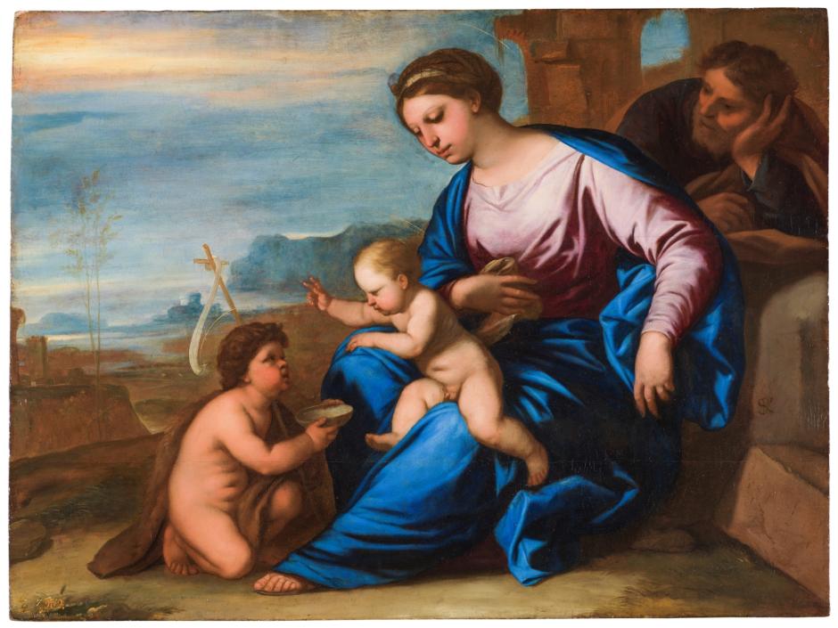 'La Sagrada Familia con san Juanito', de Luca Giordano a partir de Rafael