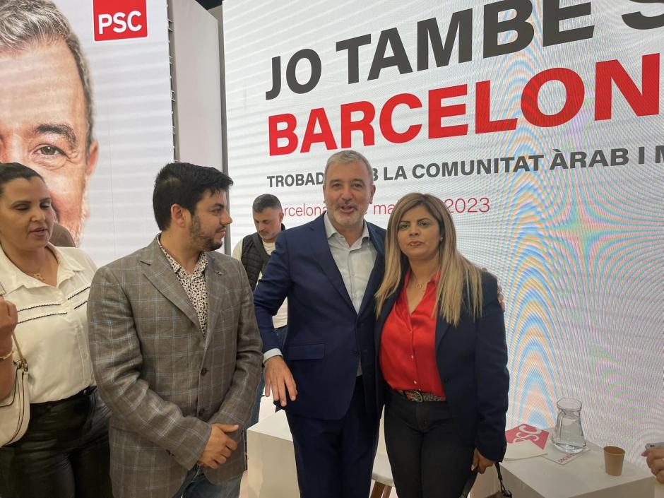 Aicha El Gourgi y Jaume Collboni, alcalde de Barcelona