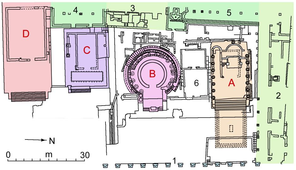 Mapa de la zona arqueológica