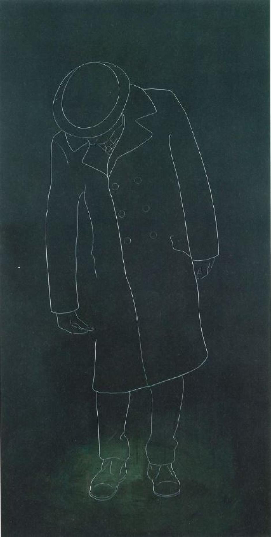 La obra 'El hombre dibujado', que da título a la serie y a la exposición, de Ximo Amigó