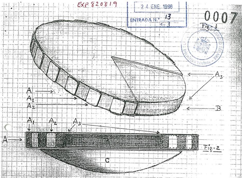 Dibujo de un testigo de un supuesto ovni, avistado en Blanes, en un ático frente al mar, en 1982