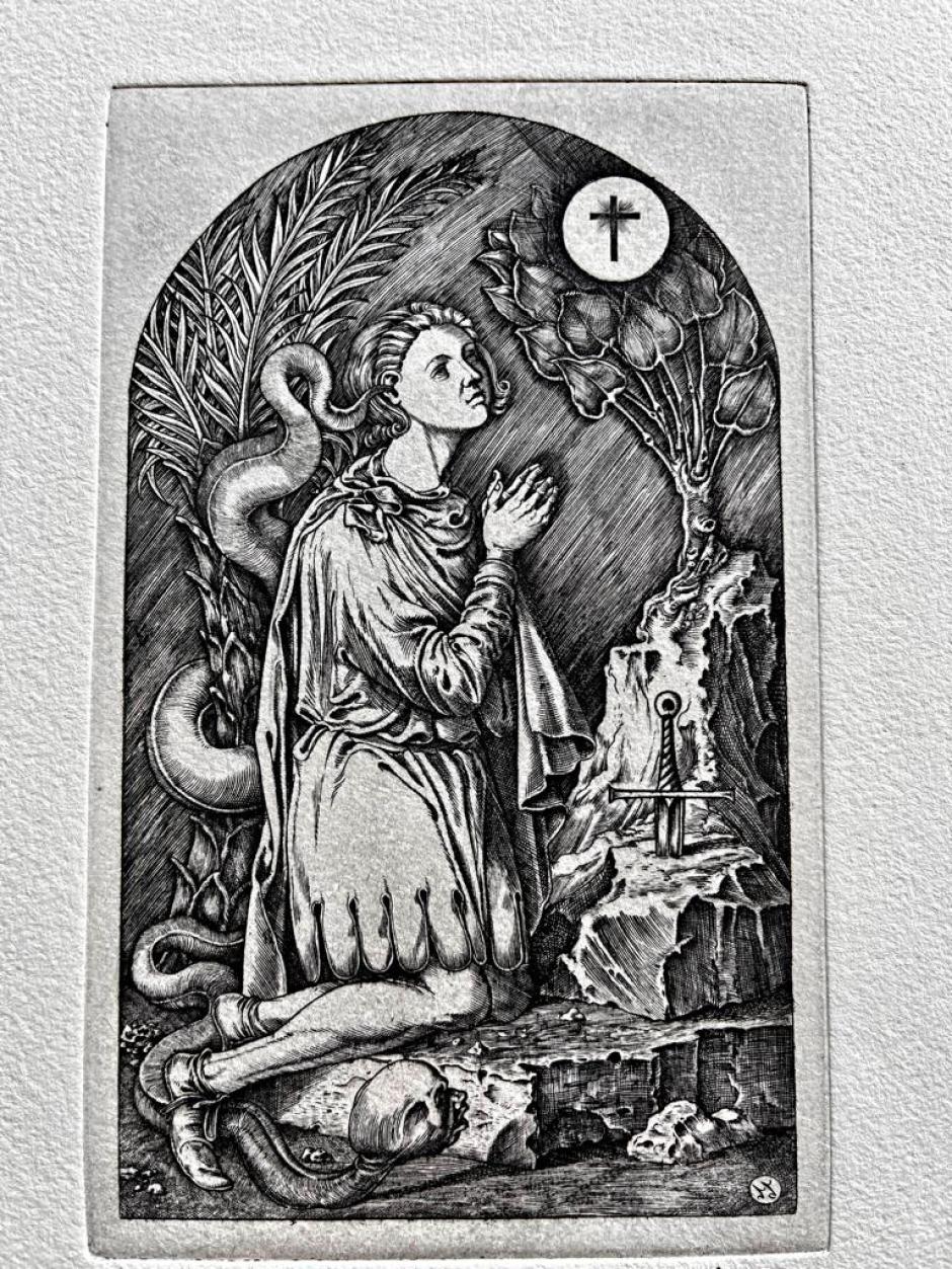 Detalle de San Galgano por un artista católico italiano.