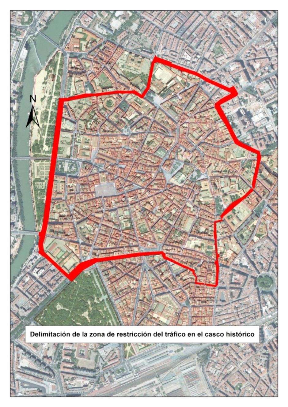 Área inicialmente afectada por la Zona de Bajas Emisiones en Valladolid
