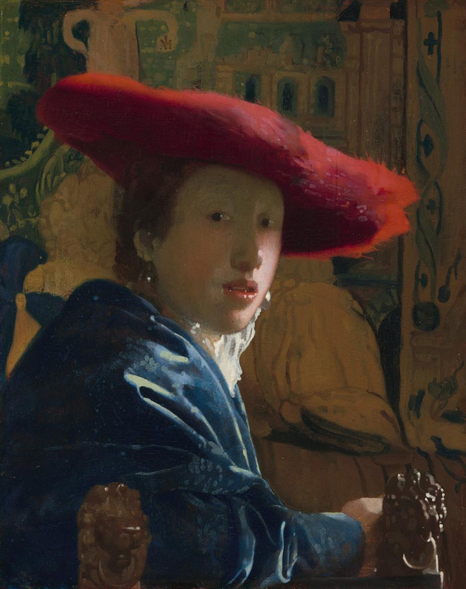 La muchacha del sombrero rojo, de Johannes Vermeer