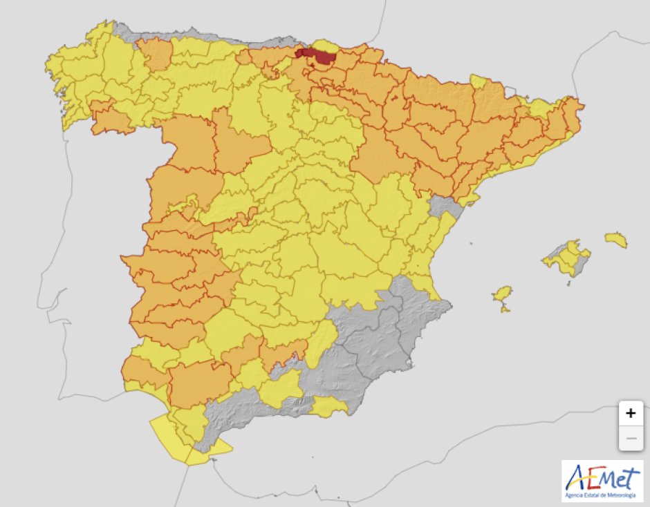 Ola de calor en España: alerta amarilla, naranja y roja