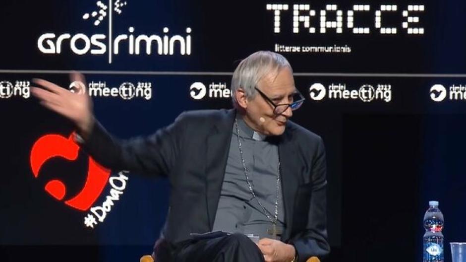 Zuppi, durante su intervención en el Meeting de Rimini