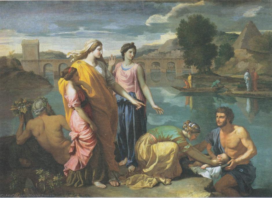 Moisés salvado de las aguas de Nicolas Poussin