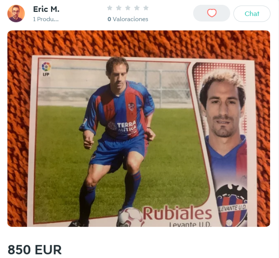 Cromo de Luis Rubiales con pelo a la venta en Wallapop