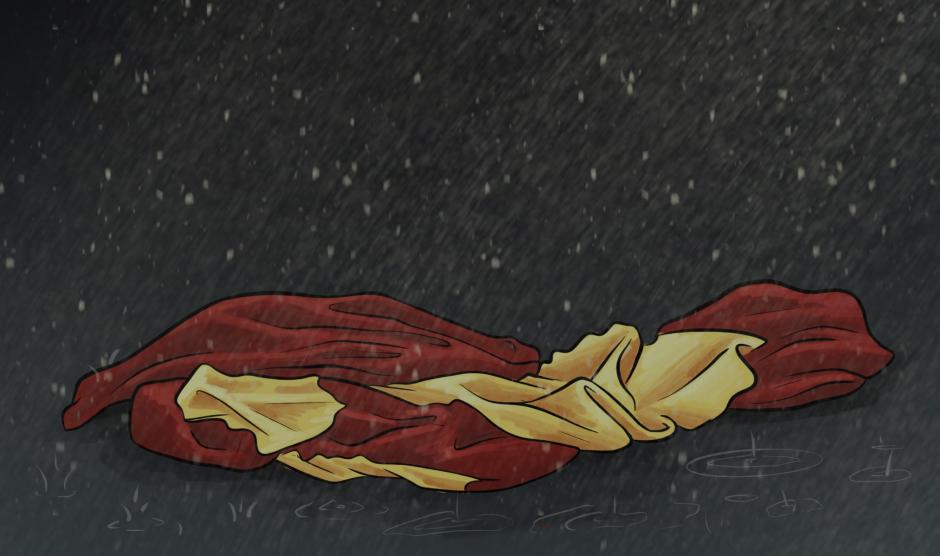 Ilustración: bandera de españa lluvia