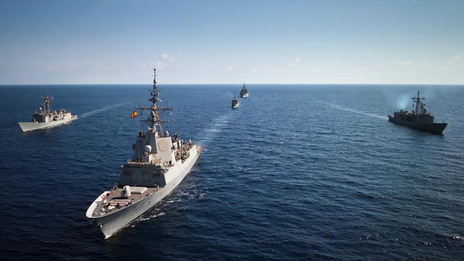 Imagen del despliegue de la OTAN en el Mediterráneo durante el ejercicio Dynamic Guard