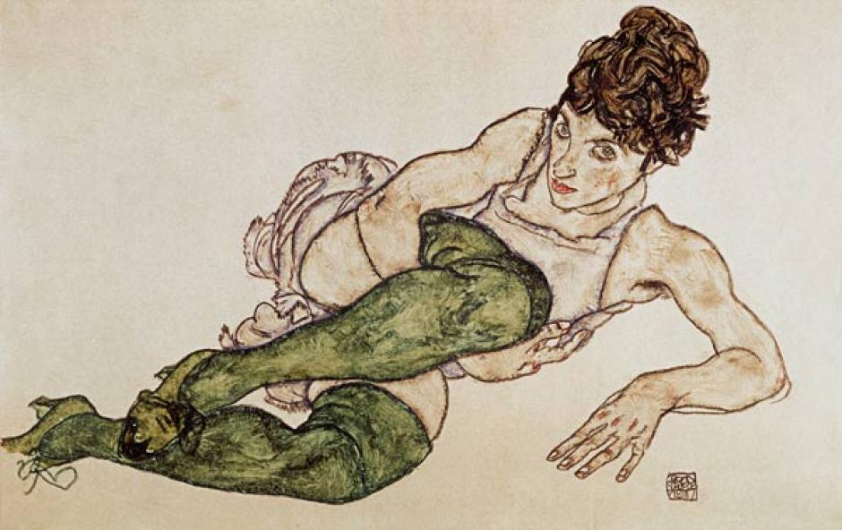 'Mujer con medias verdes', de Egon Schiele