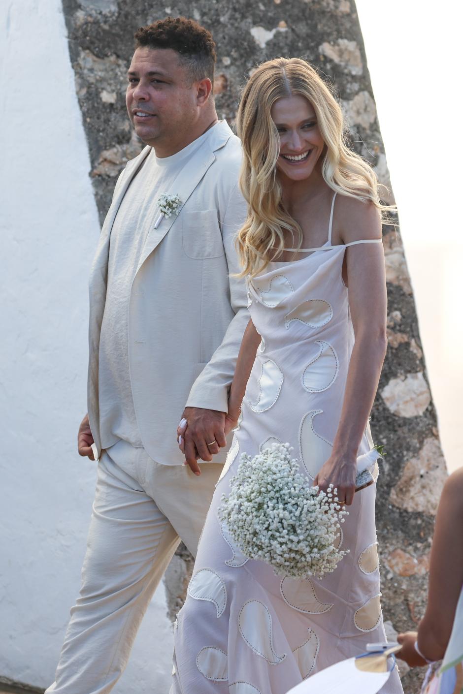 Former soccerplayer Ronaldo Nazario and Celina Locks during their wedding in Ibiza 25 September 2023