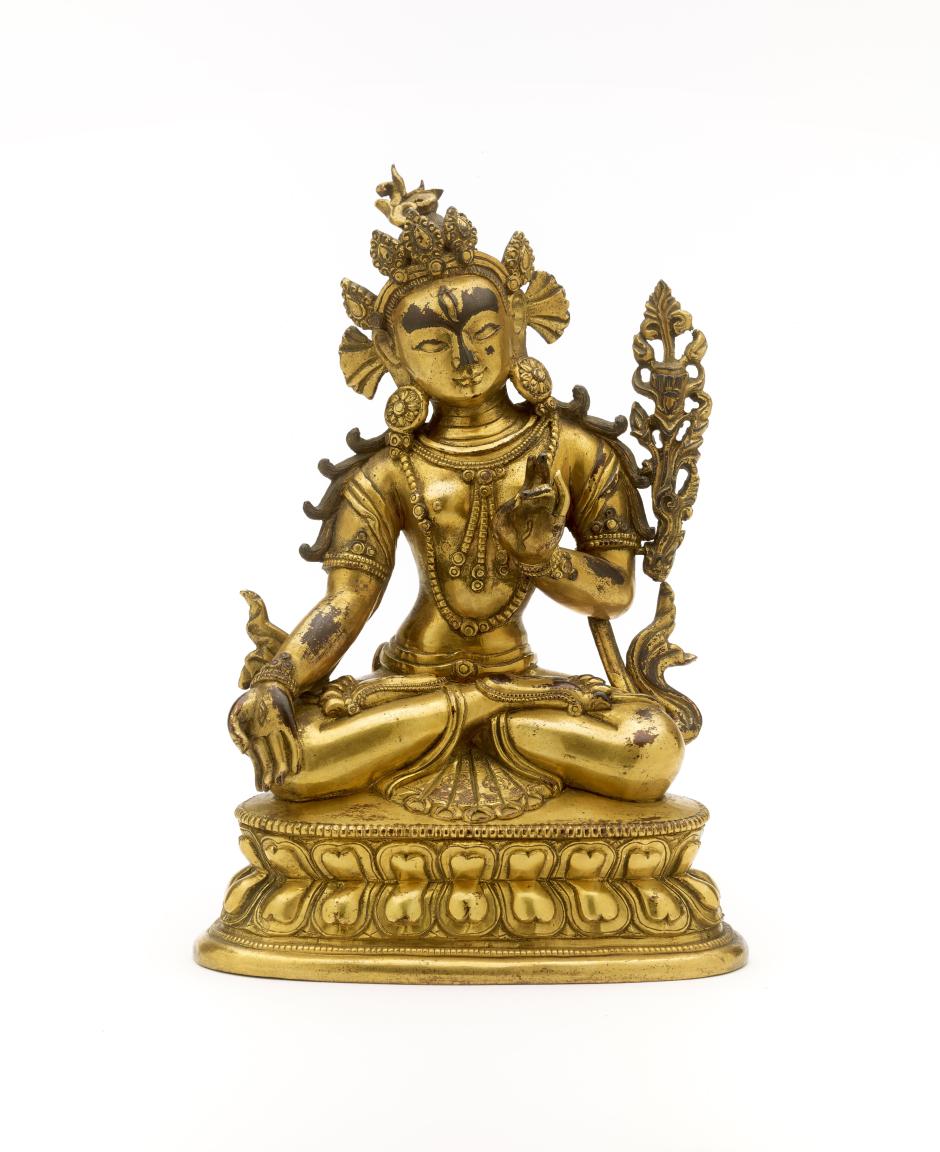 Tara blanca, 1700-1900, bronce bañado en oro, Tíbet