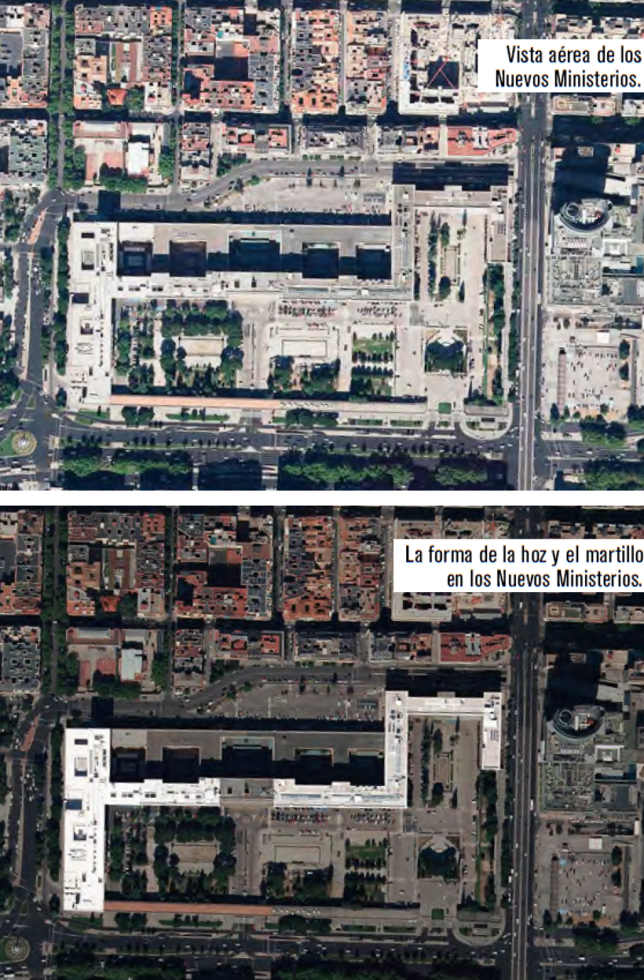 Imágenes aéreas de los Nuevos Ministerios de Madrid