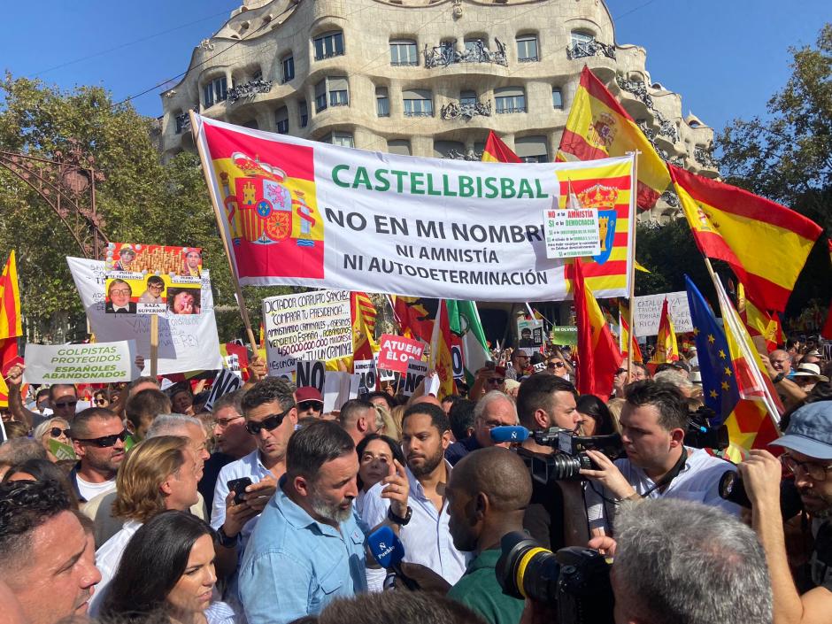 Representantes de Vox en la manifestación de Barcelona