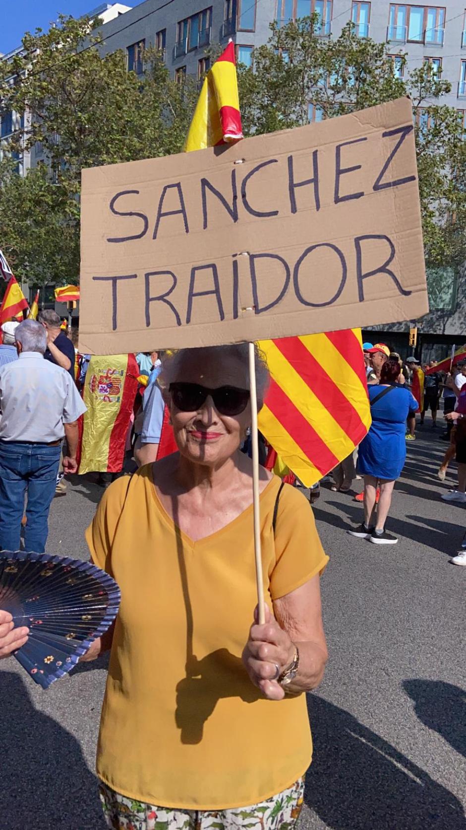 Una de las asistentes a la manifestación