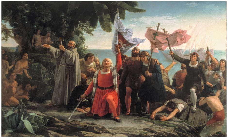 'Primer desembarco de Cristóbal Colón en América', de Dióscoro Teófilo Puebla y Tolín