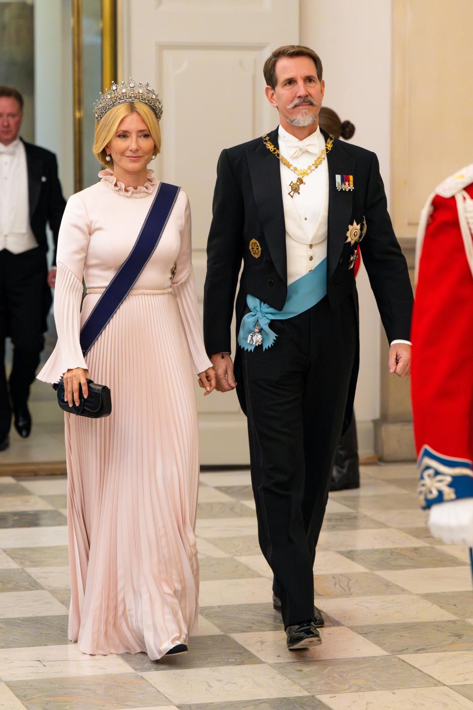 Point de Vue Out
Mandatory Credit: Photo by Shutterstock (14150751qp)
Crown Prince Pavlof and Crown Princess Marie-Chantal of Greece during a gala dinner on the occasion of the 18th birthday celebrations of the Danish Prince at Christiansborg Palace in Copenhagen, Denmark.
Prince Christian of Denmark celebrates 18th birthday, Copenhagen, Denmark - 15 Okt 2023 *** Local Caption *** .