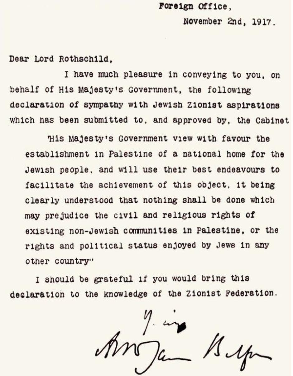 Declaración Balfur 1917