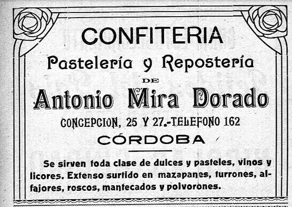Publicidad de Casa Mirita en el Anuario del Obispado de 1914