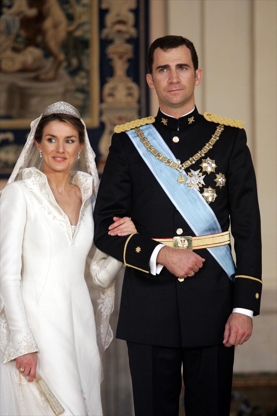 Spanish Queen Letizia Ortiz with Princess Leonor attending a reception at RoyalPalace during the known as Dia de la Hispanidad, Spain's National Day, in Madrid, on Thursday 12, October 2023.