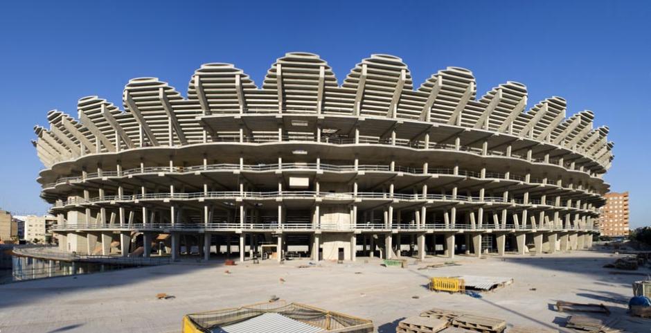 Imagen del Nuevo Mestalla en obras