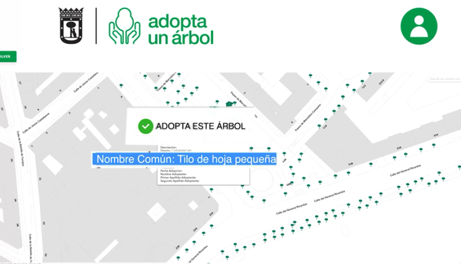 Mapa en el que puedes escoger tu árbol