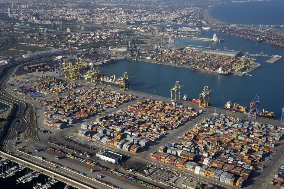 Vista aérea del puerto de Valencia