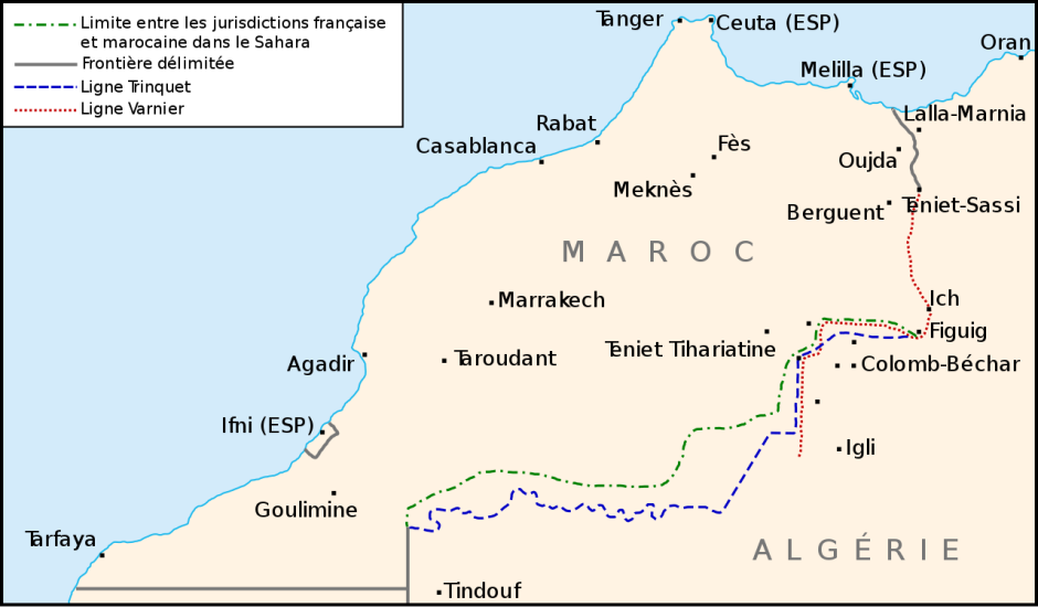 Frontera entre Marruecos y Argelia en 1963