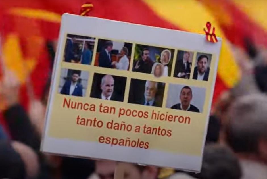 Pancarta de uno de los asistentes