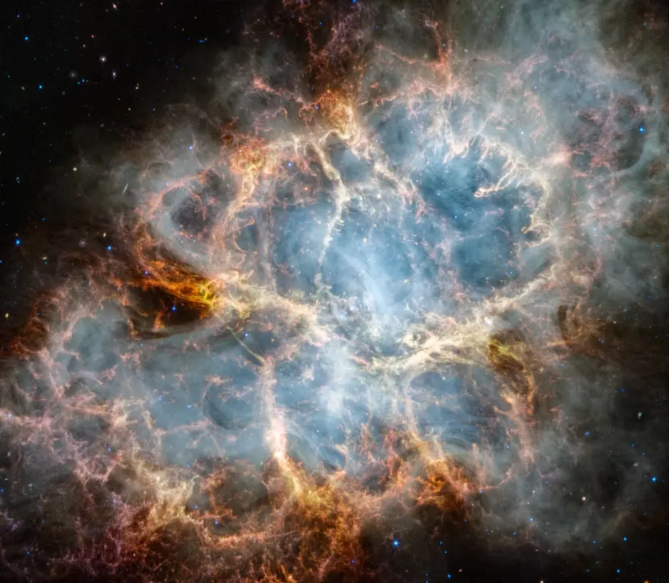 El James Webb captura detalles nunca antes vistos de la Nebulosa Cangrejo