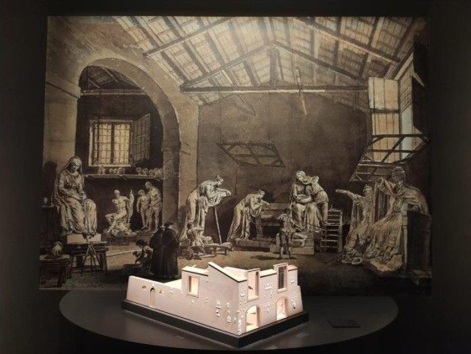 Recreación del estudio de Antonio Canova en los Museos Vaticanos