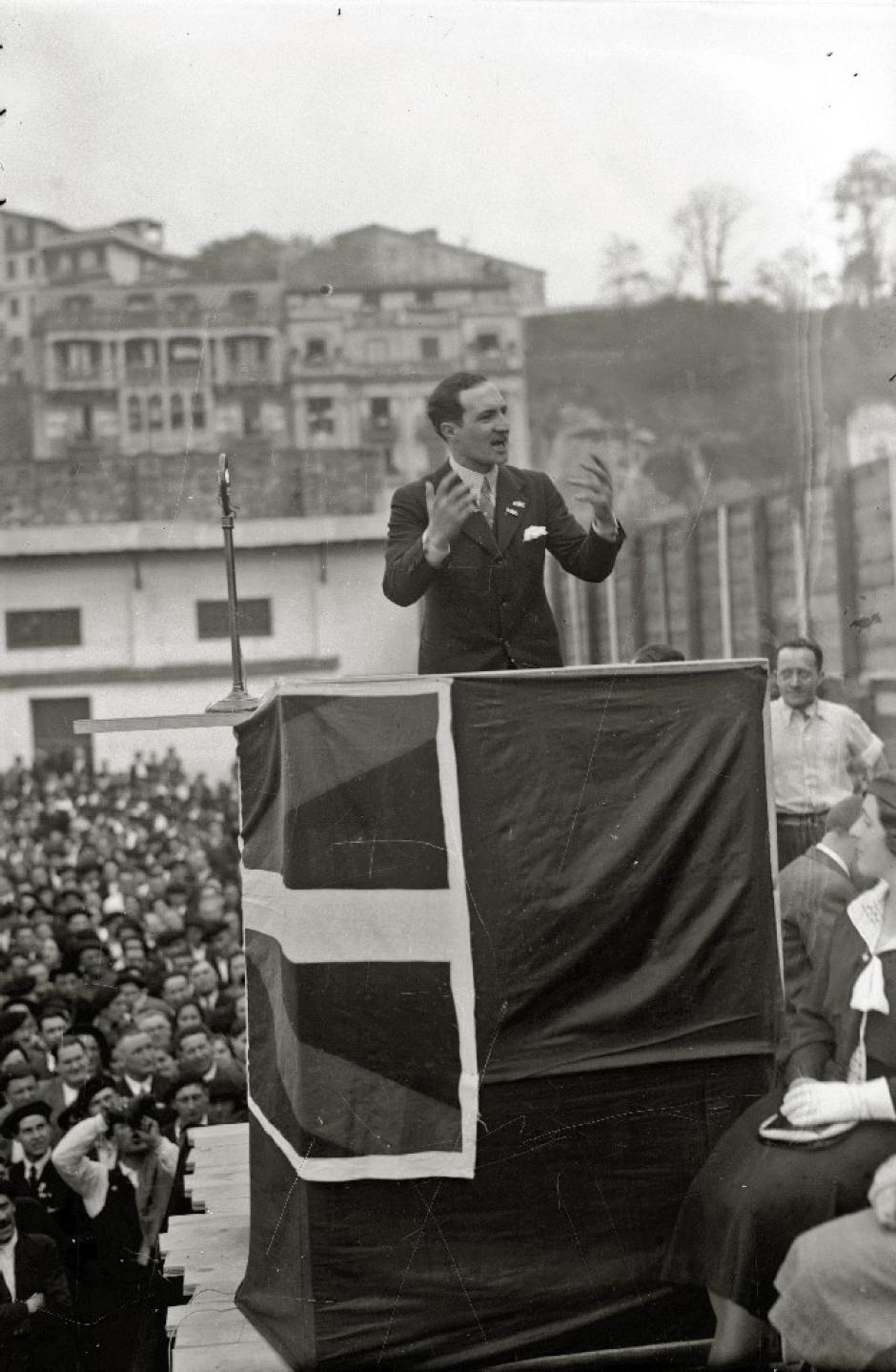 Jose Antonio Agirre in the 1933 Aberri Eguna. Donostia-San Sebastian, Gipuzkoa, Basque Country