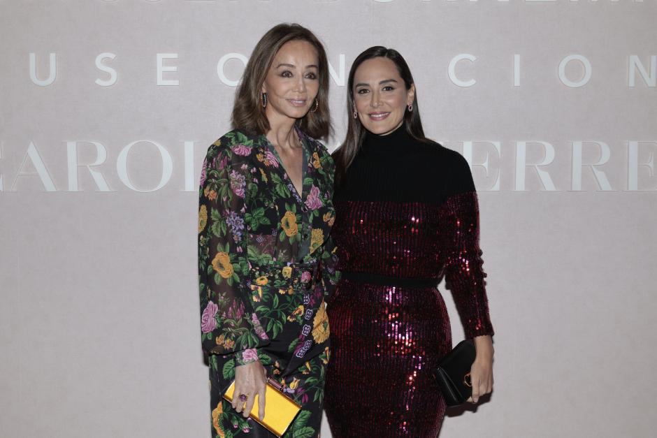Isabel Preysler and Tamara Falco at photocall for inauguration of Maestras exhibition in Madrid on Monday, 30 October 2023.