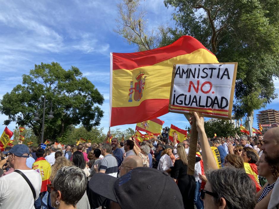 Imagen de la concentración en Valencia contra la ley de amnistía