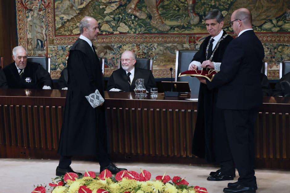 Juan Carlos Campo, durante su toma de posesión como magistrado del Constitucional, en enero de 2023