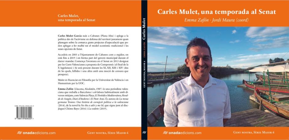 Portada y contraportada de su libro sobre Carles Mulet