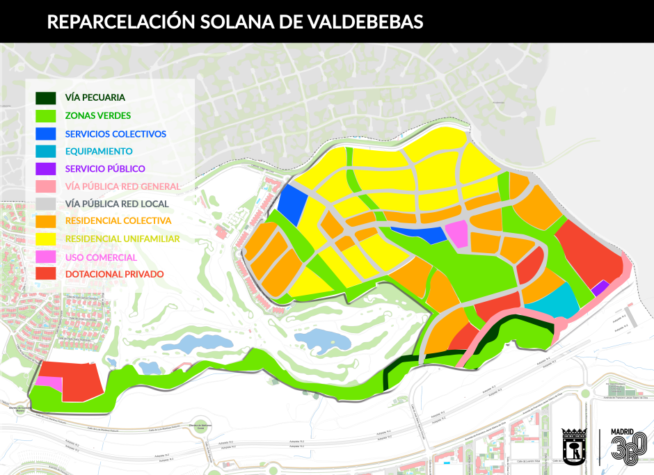 Mapa del proyecto de la Solana de Valdebebas