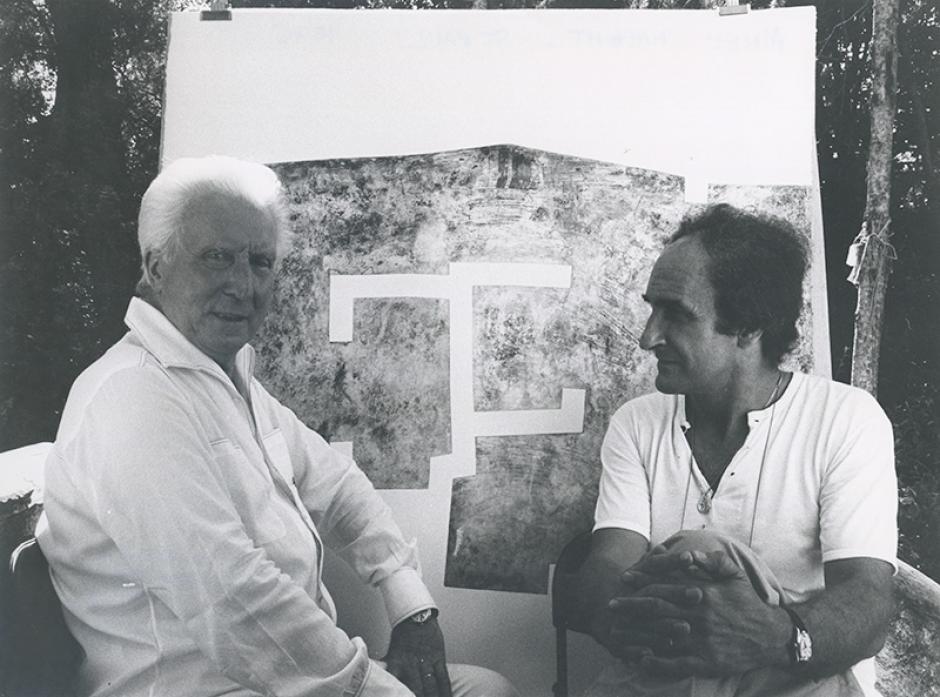 Aimé Maeght and Eduardo Chillida at Saint-Paul-de-Vence, 1976