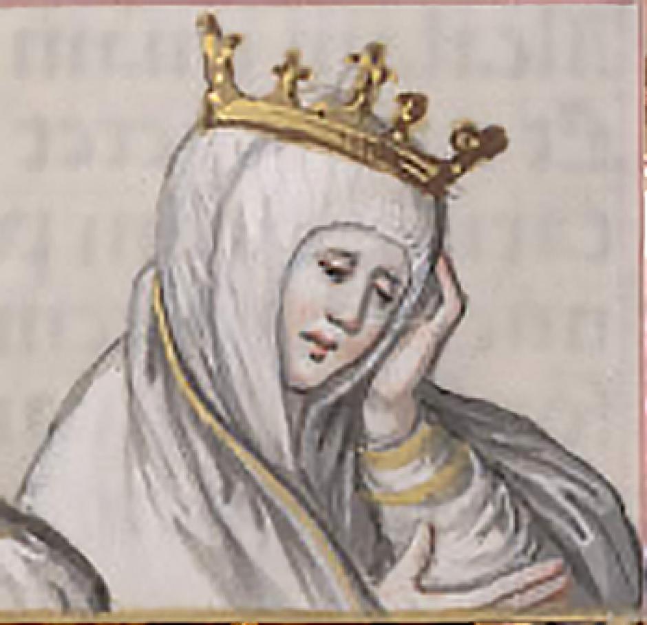 Ilustración medieval de la Reina Blanca de Borbón