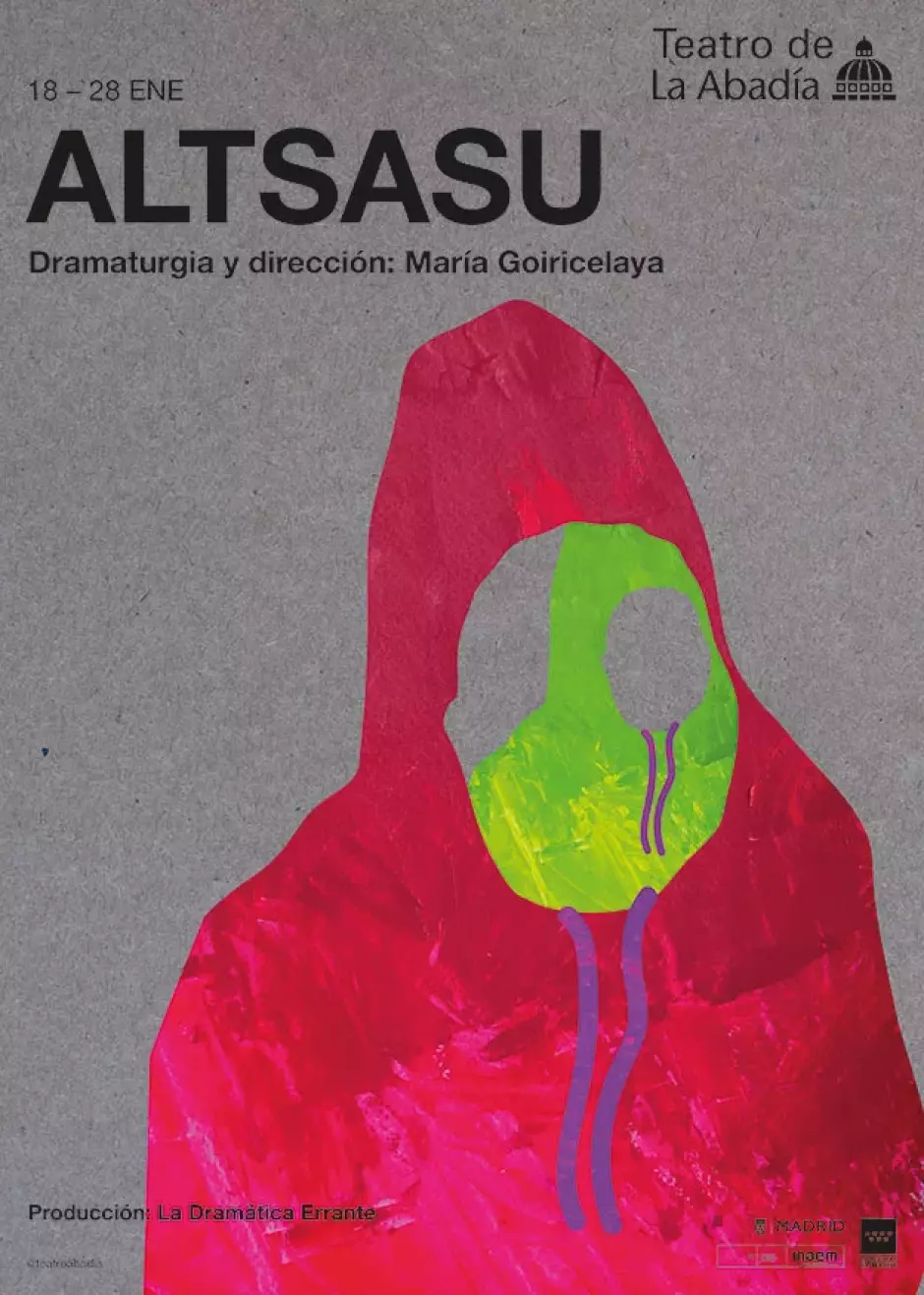 Cartel de la obra 'Altsasu', en el Teatro de la Abadía