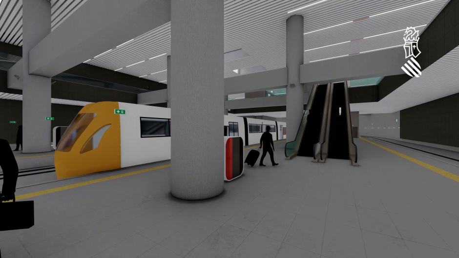 Interior de la futura estación Intermodal de Alicante
